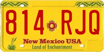 NM license plate 814RJQ