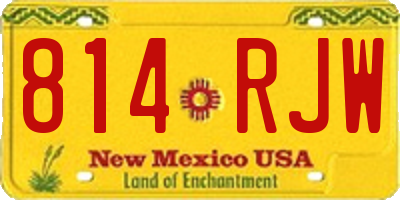 NM license plate 814RJW