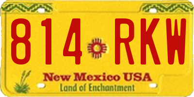 NM license plate 814RKW