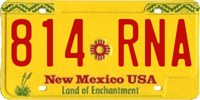 NM license plate 814RNA