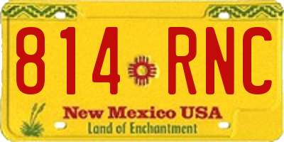 NM license plate 814RNC