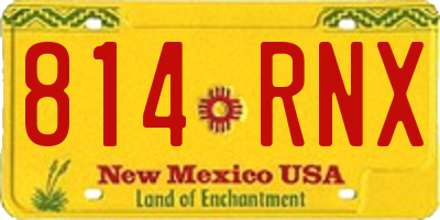 NM license plate 814RNX