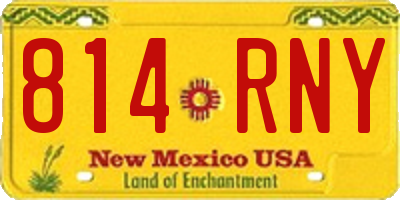 NM license plate 814RNY