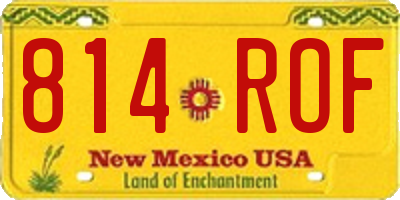 NM license plate 814ROF