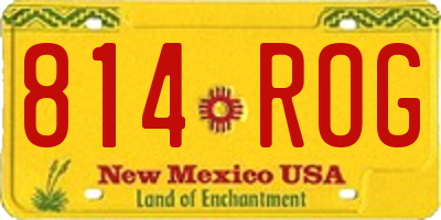 NM license plate 814ROG