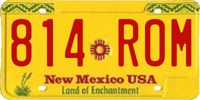 NM license plate 814ROM