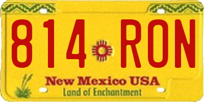 NM license plate 814RON