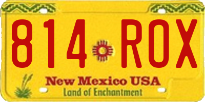 NM license plate 814ROX