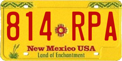 NM license plate 814RPA