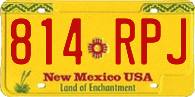 NM license plate 814RPJ