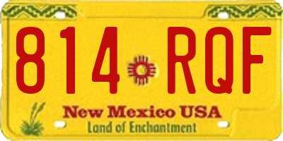 NM license plate 814RQF