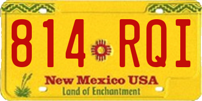 NM license plate 814RQI