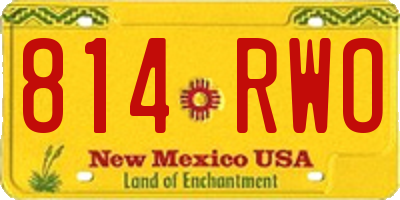 NM license plate 814RWO