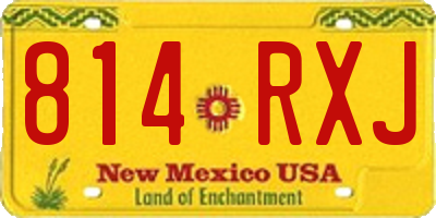 NM license plate 814RXJ