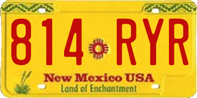NM license plate 814RYR