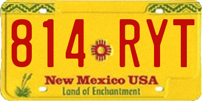 NM license plate 814RYT
