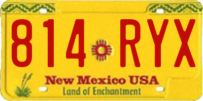 NM license plate 814RYX