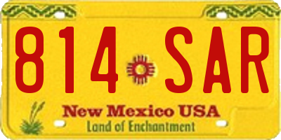 NM license plate 814SAR