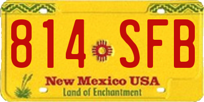 NM license plate 814SFB