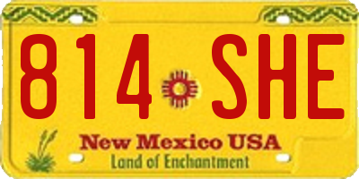 NM license plate 814SHE