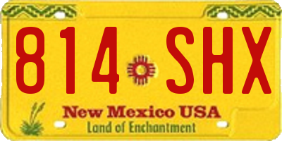 NM license plate 814SHX