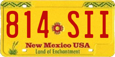 NM license plate 814SII