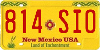 NM license plate 814SIO