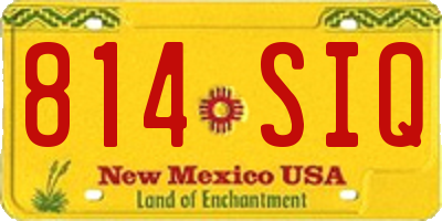 NM license plate 814SIQ