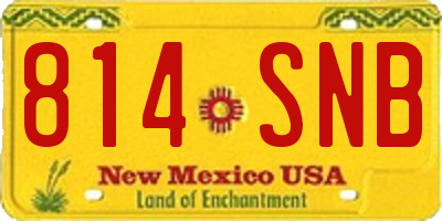 NM license plate 814SNB