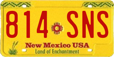 NM license plate 814SNS