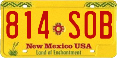 NM license plate 814SOB