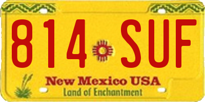 NM license plate 814SUF
