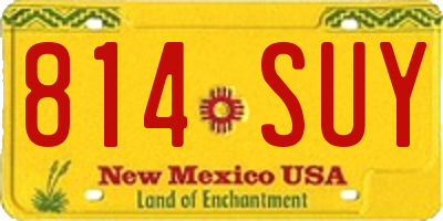 NM license plate 814SUY