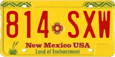NM license plate 814SXW