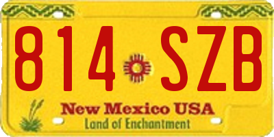 NM license plate 814SZB