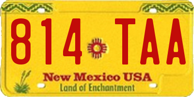 NM license plate 814TAA