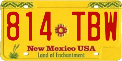 NM license plate 814TBW