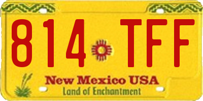 NM license plate 814TFF