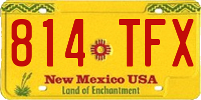 NM license plate 814TFX