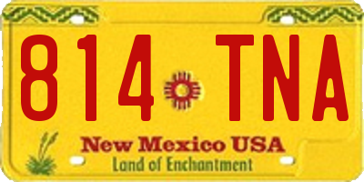 NM license plate 814TNA