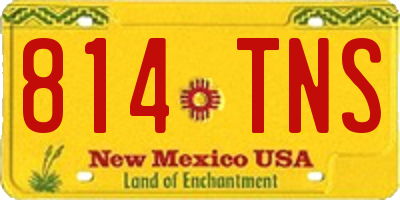 NM license plate 814TNS