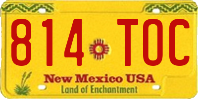 NM license plate 814TOC