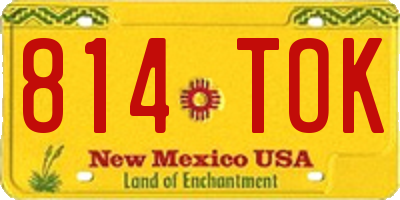 NM license plate 814TOK
