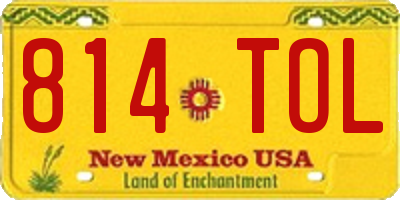 NM license plate 814TOL