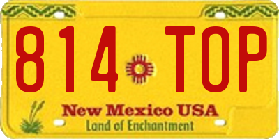 NM license plate 814TOP
