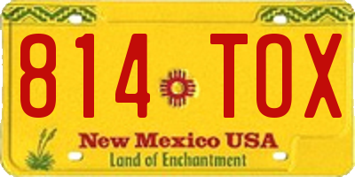 NM license plate 814TOX