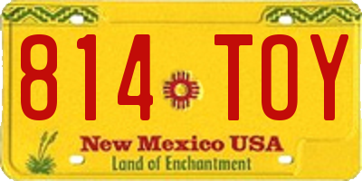 NM license plate 814TOY