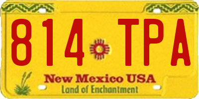 NM license plate 814TPA