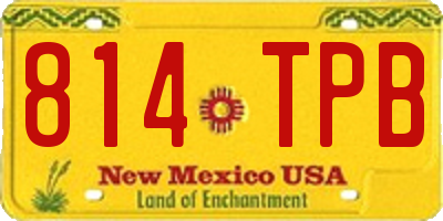 NM license plate 814TPB