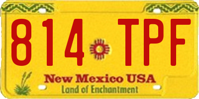 NM license plate 814TPF